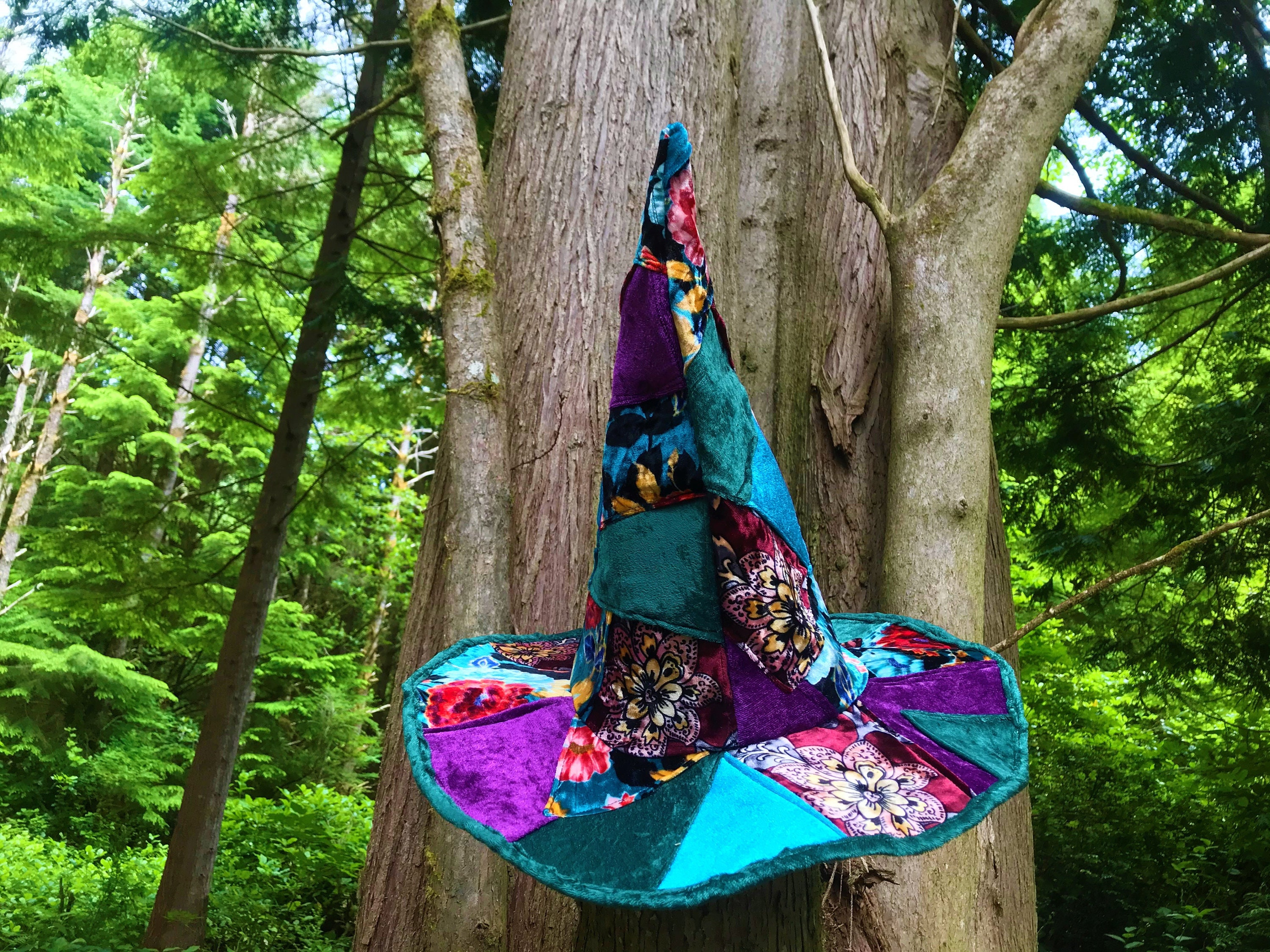 Patchwork Witch Hat Wizard Hat Witchcraft Forest Fairy Etsy patchwork-witch-hat-wizard-hat-witchcraft-forest-fairy-etsy