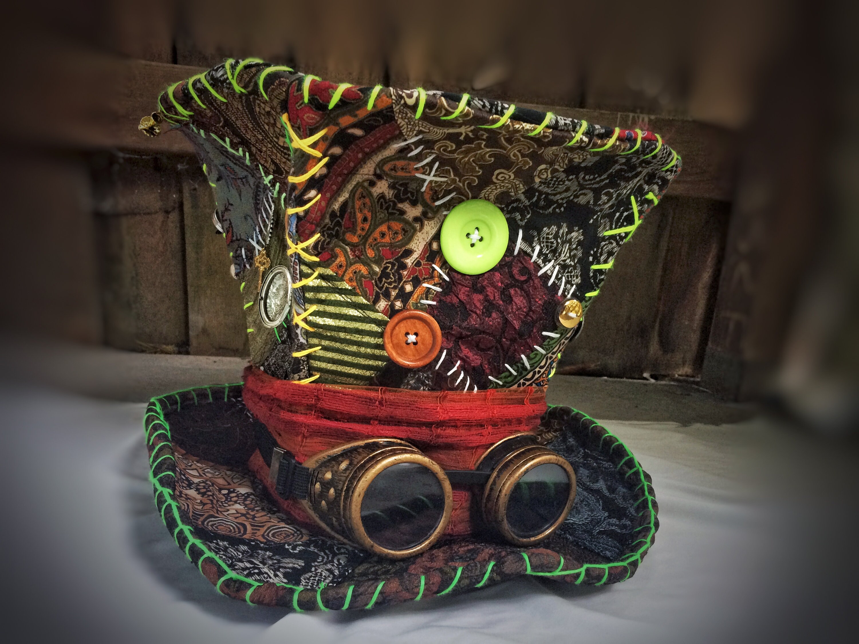 Mad Hatter hat. Steampunk Hat. Men's top hat. Steampunk | Etsy