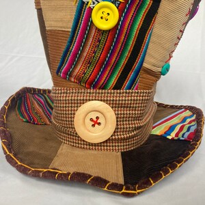Mad Hatter hat, costume hat, Burning man, carnival top hat, men's top hat, hobo clown, Festival hats image 4