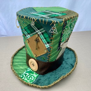 Verrückte Hutmacher Hut. Trachtenmütze. Brennende Männerhüte. Herren Hut. Alice im Wunderland. Grüner Zylinder. Verrückter Hutmacher Kostüm Hut