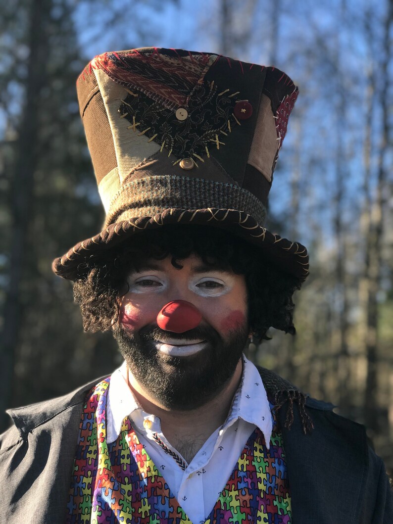 Mad Hatter hat, costume hat, Burning man, carnival top hat, men's top hat, hobo clown, Festival hats image 1