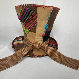 Mad Hatter hat, costume hat, Burning man, carnival top hat, men's top hat, hobo clown, Festival hats image 5