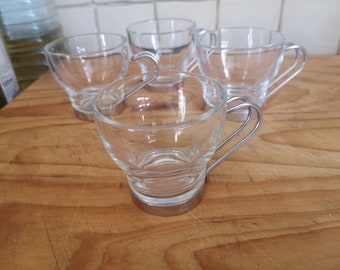 Details about Vintage 'Vitrosax' Italian Clear Glass with Metal Holders Coffee Cups Set of 4 Details about Vintage 'Vitrosax' Italian Clear Glass with Metal Holders Coffee Cups Set of 4