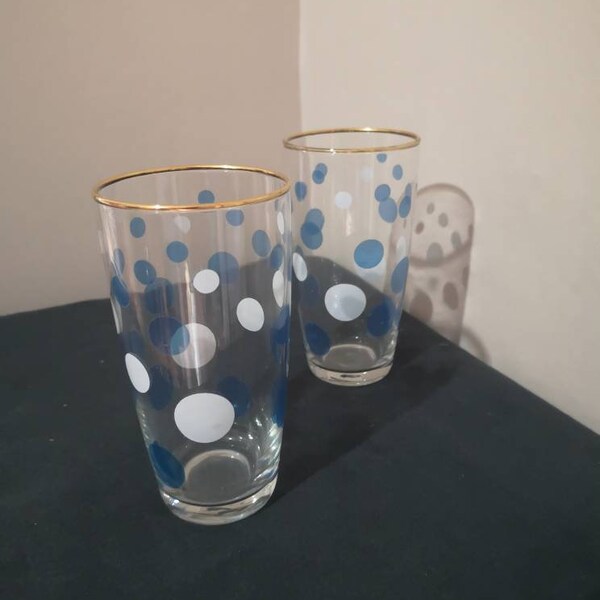 Gold Rim Drinking Glasses Etsy