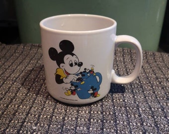 Vintage 1986 Mickey Mouse Becher Becher. Vintage Disney Sammlerstück. Neuheit Vintage Mickey Mouse Erinnerungsstücke.