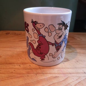 Vintage Kilncraft 1992 Flintstones Mug Beaker Dino and Fred Bowling