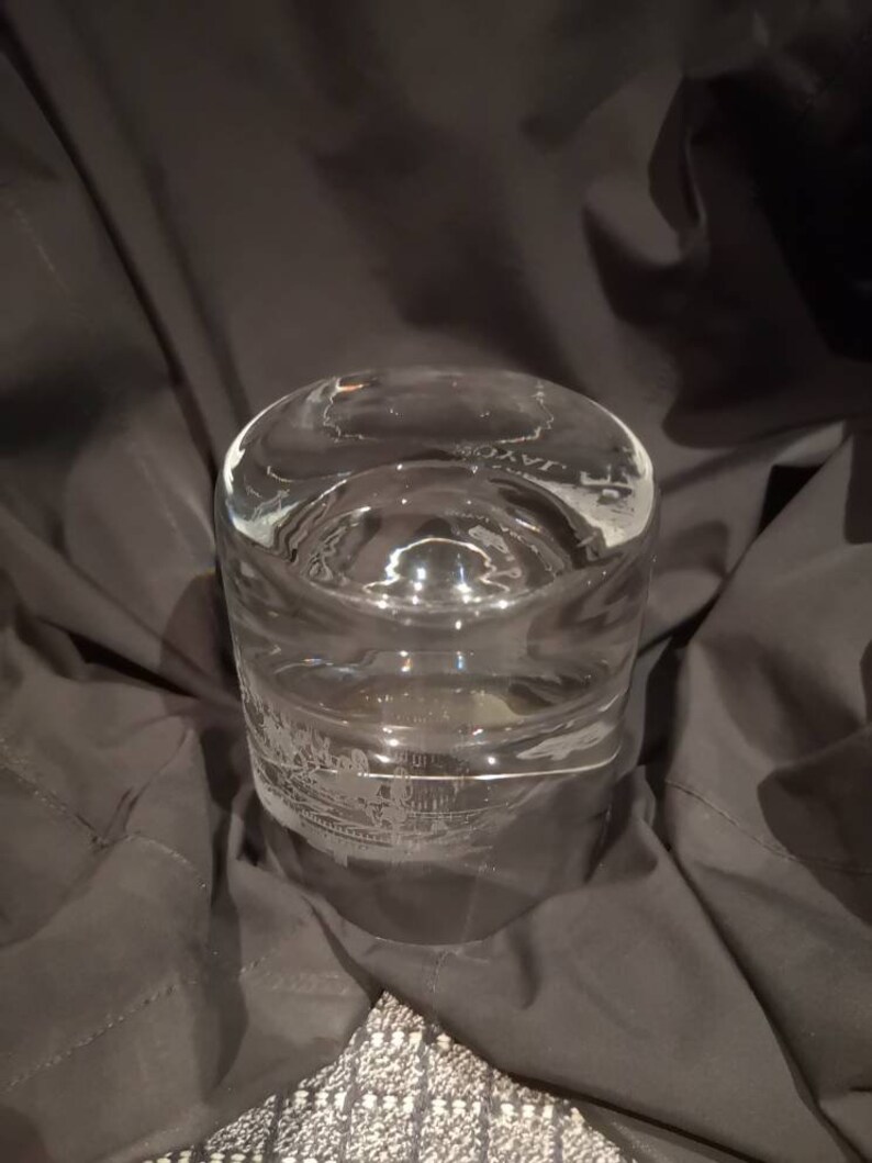 Vintage Lead Crystal Glass Whiskey / Whisky Tumbler. With Royal Ascot