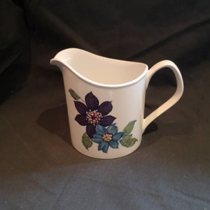 Vintage 1970s Johnson Brothers Ceramic Floral Gravy Milk Water Jug Pitcher. Vintage Kitchen Decor.