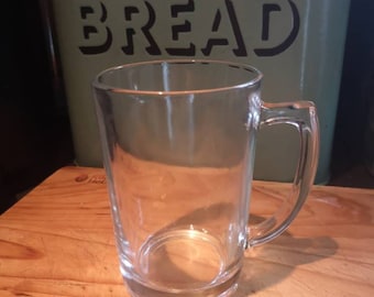 Vintage Pint Glass, Vintage Glass Tankard Manufactured in St Helens England. Vintage Pub Pint Glass. Real Ale / Social History.