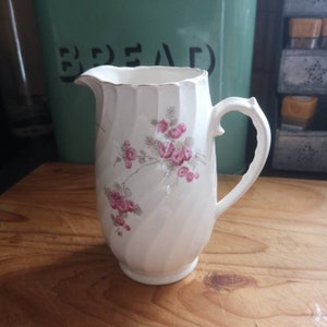 Vintage Ceramic Burleigh Ware Water/Milk Pitcher/Jug Floral design Burgess and Leigh.