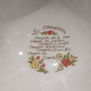 Vintage Ceramic Italian Spaghetti bowl made by La Primula. Vintage Pasta bowl. Italian ceramic pasta serving dish. image 6