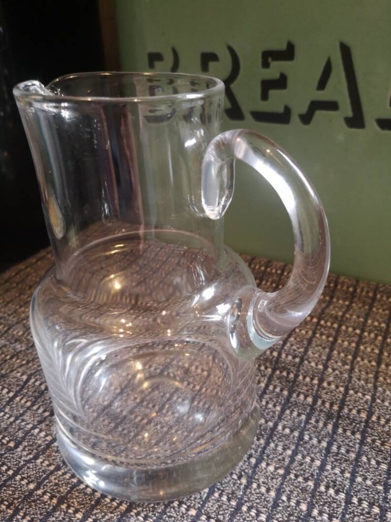 Vintage Glass Hand Blown Water Jug / Pitcher With Applied Etsy