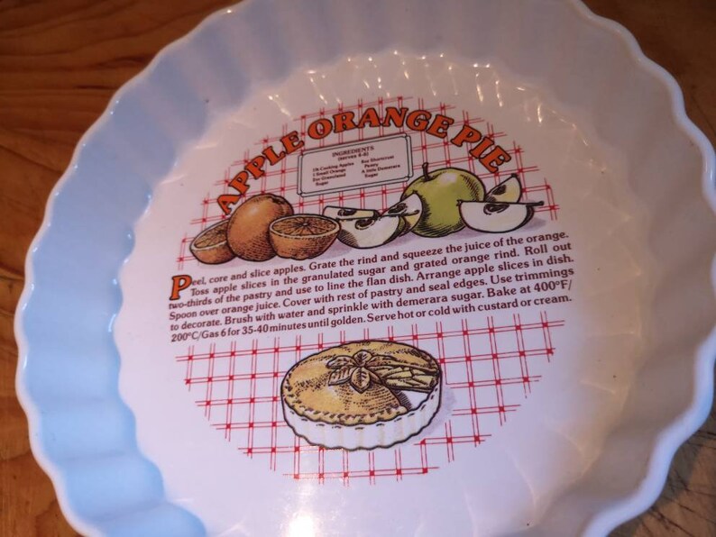 Retro Apple Orange Pie/flan Dish Server by Ashley Ceramic Etsy