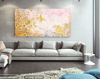 Large Abstract Painting - Office Wall Art ,Palette Knife Art,Canvas Oil Painting,Oversized Wall Art, Acrylic Painting, New Home Decor DMS049