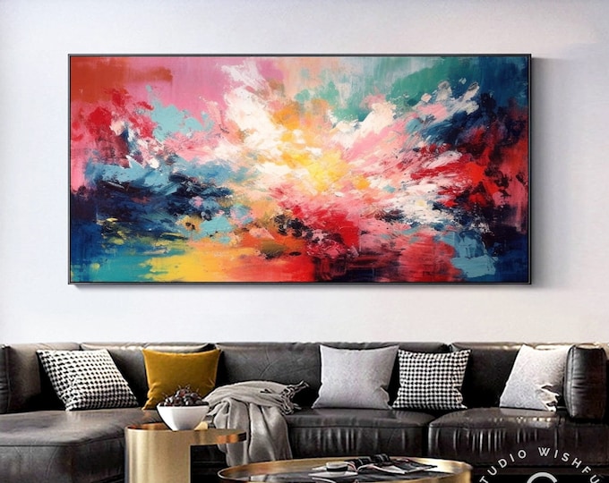 Colorful Hand-Painted Abstract Art On Canvas, Trending Minimalist Wall Decor, Unique Home Wall Decoration, Personalized Gifts