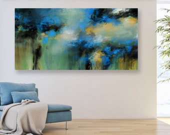 abstract canvas art etsy