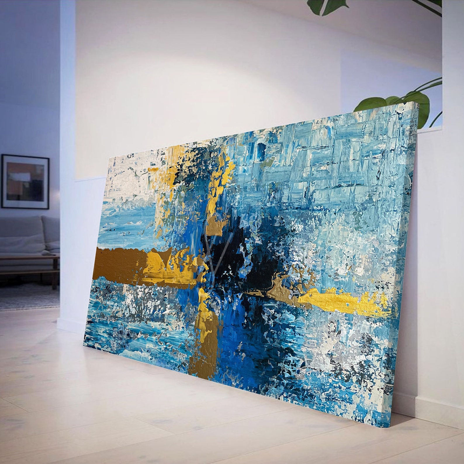 Modern Dining Room Wall Decor Original Abstract Canvas Art Etsy