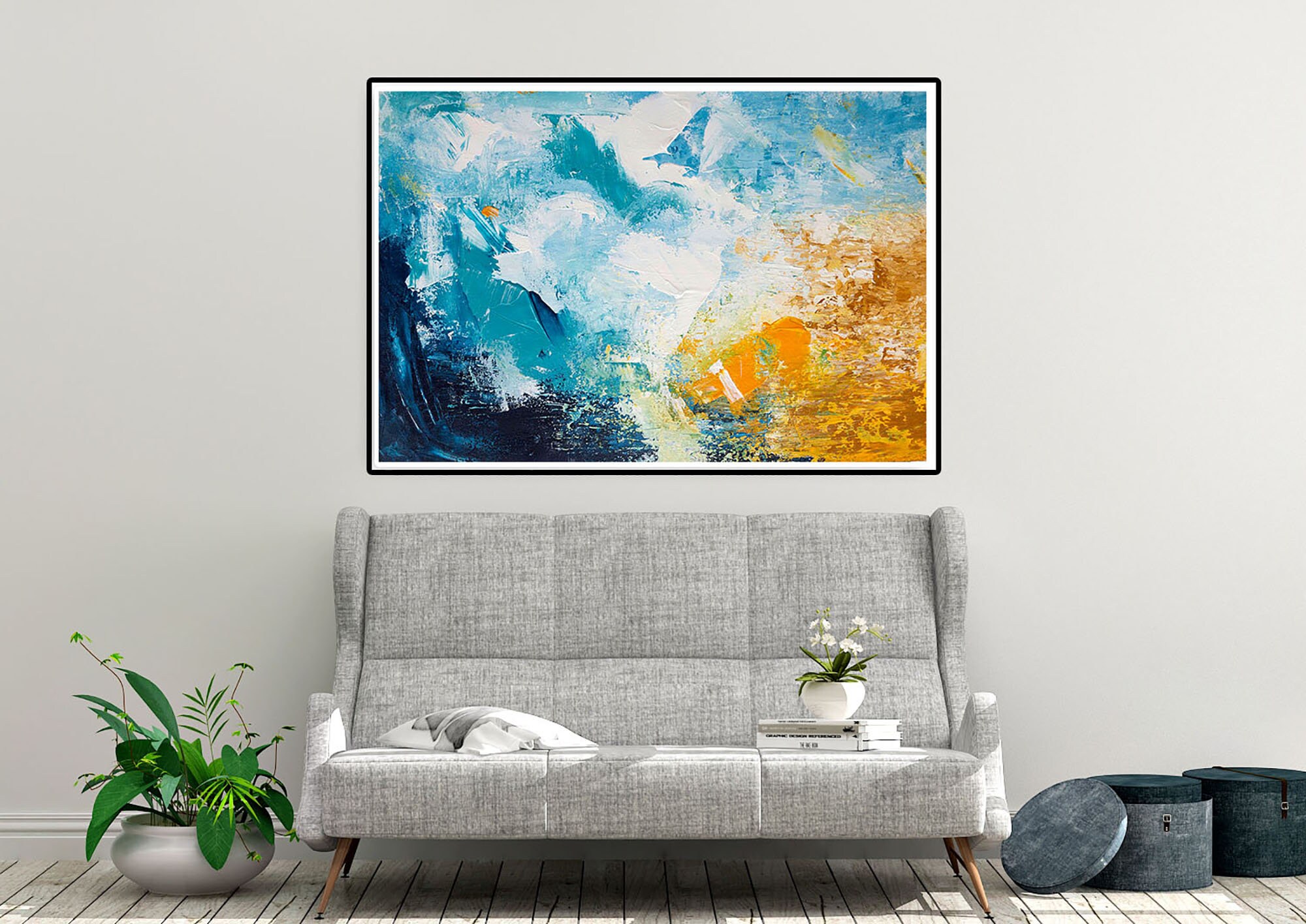 Original Abstract Painting on Canvas Wall Art Large - Etsy UK