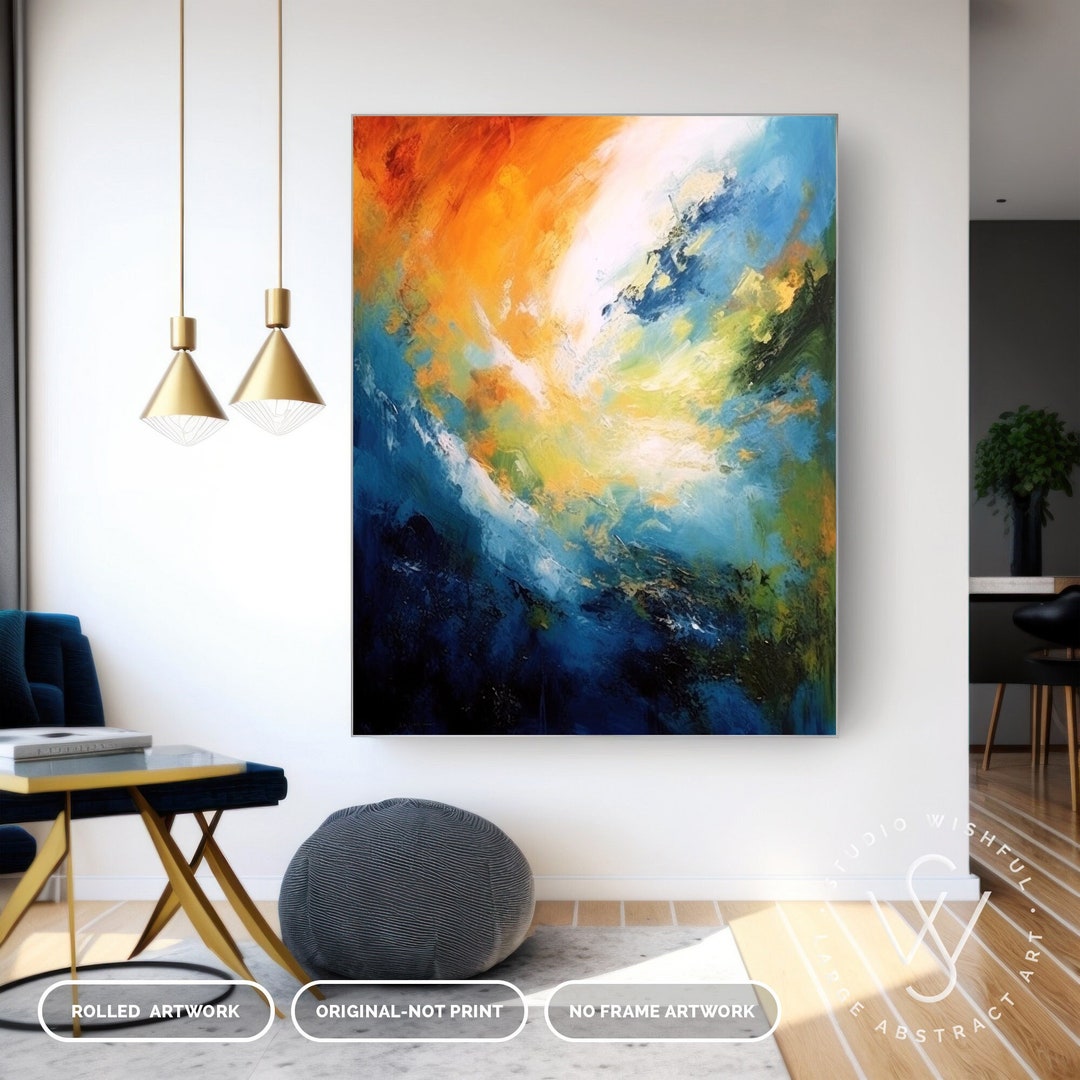 Large Original Abstract Art for Bedroom, Fancy Unique Painting on ...