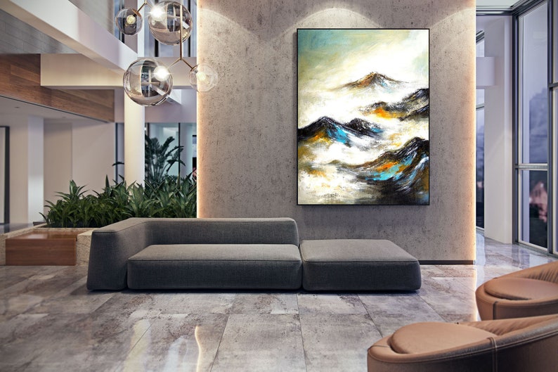 Large Abstract Canvas Art Original Oil Painting Office - Etsy UK