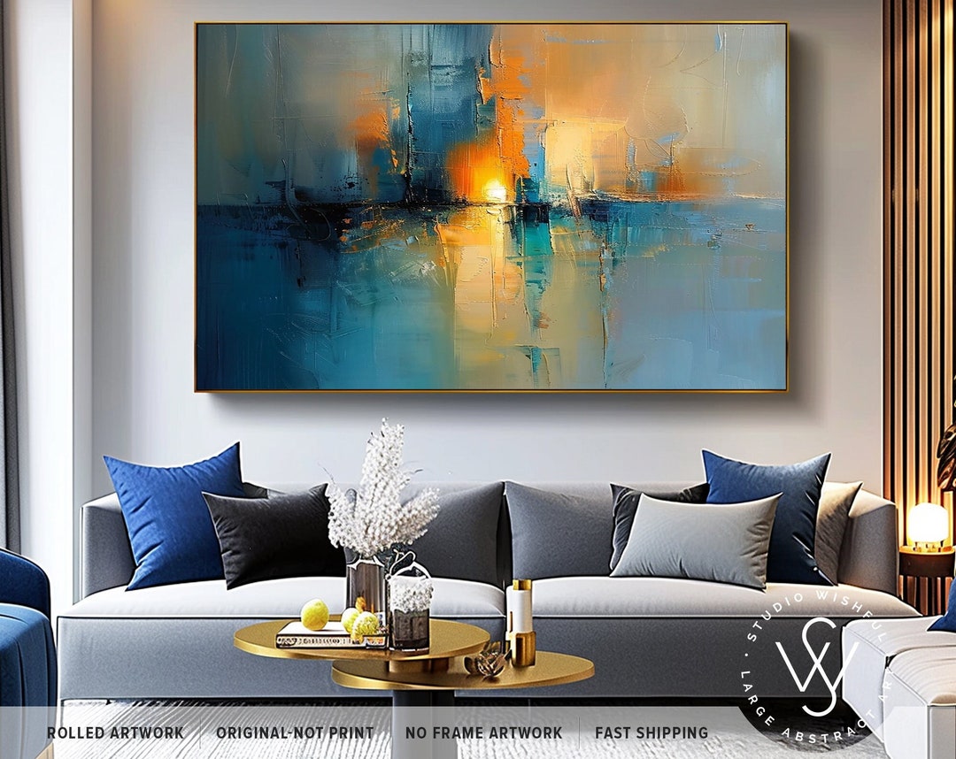 100 Handmade Canvas Wall Artwork for Luxury Home, Rustic Texture
