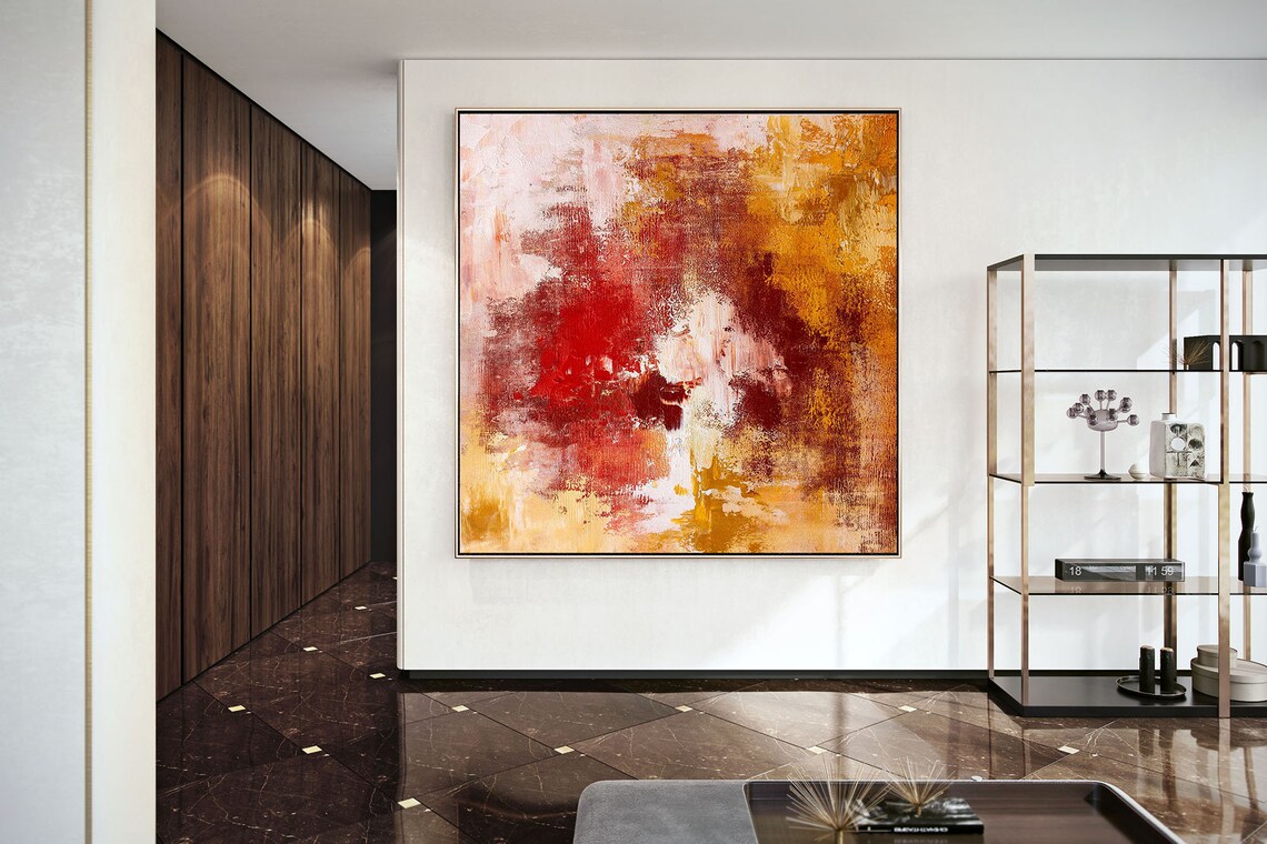 Large Office Wall Art Original Paintings on Canvas Canvas Etsy