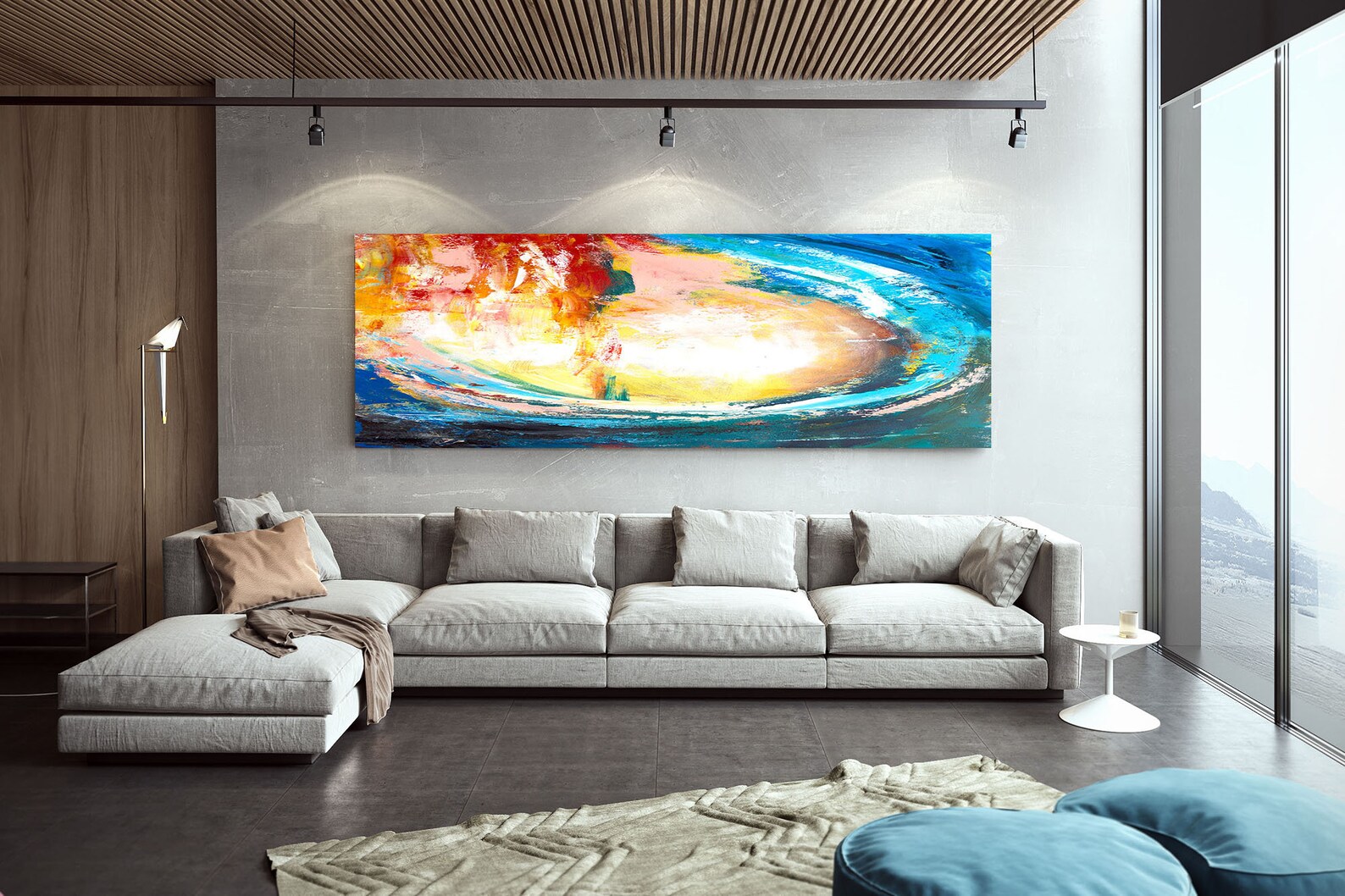 Extra Large Wall Art Panoramic Original Paintings Abstract Etsy