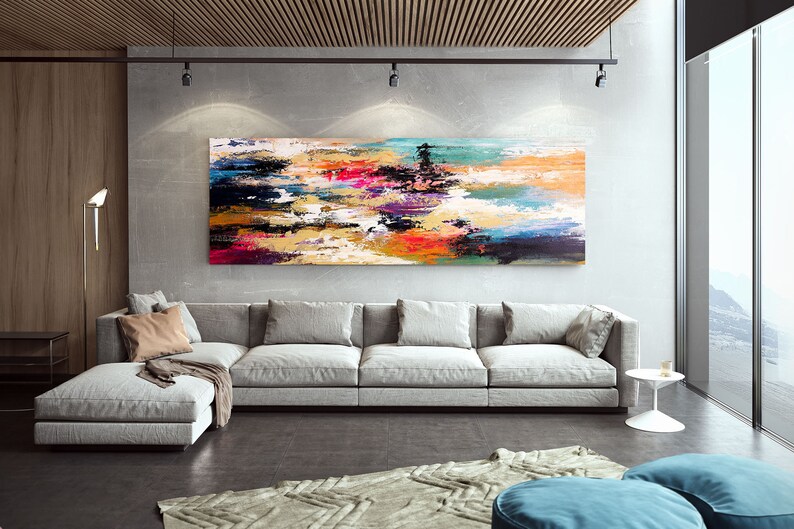 Large Office Wall Art Modern Abstract Art Abstract Painting Etsy