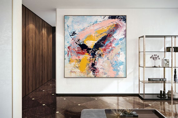 Large Abstract Canvas Art Original Painting Living Room Etsy