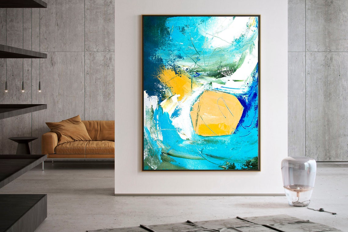 Large Abstract Art Kitchen Decor Canvas Wall Art Acrylic Etsy