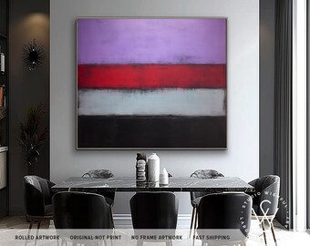 Simple Lavender Purple Canvas Wall Art, Oversized Simple Line On Canvases, Modern Fancy Square Decor Gift Ideas, Large Purple Art