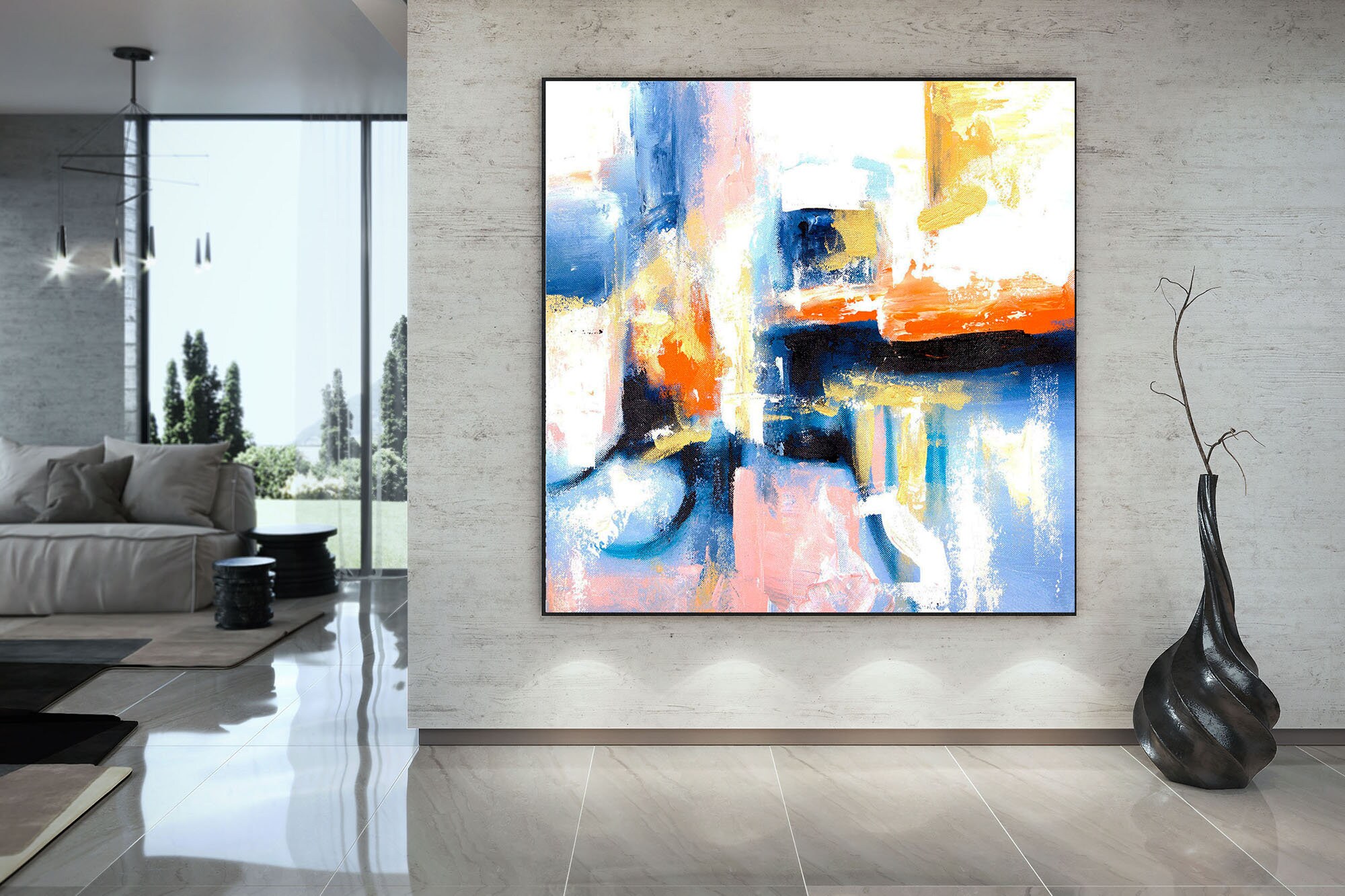 Arte abstracto original gran pintura abstracta decoración de | Etsy