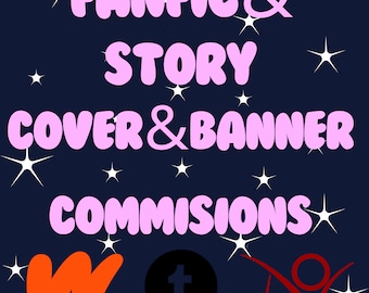 Fanfiction commission cover & banner commission, commission fanfic cover, commission fanfic banner, Custom banner gif, commission book cover