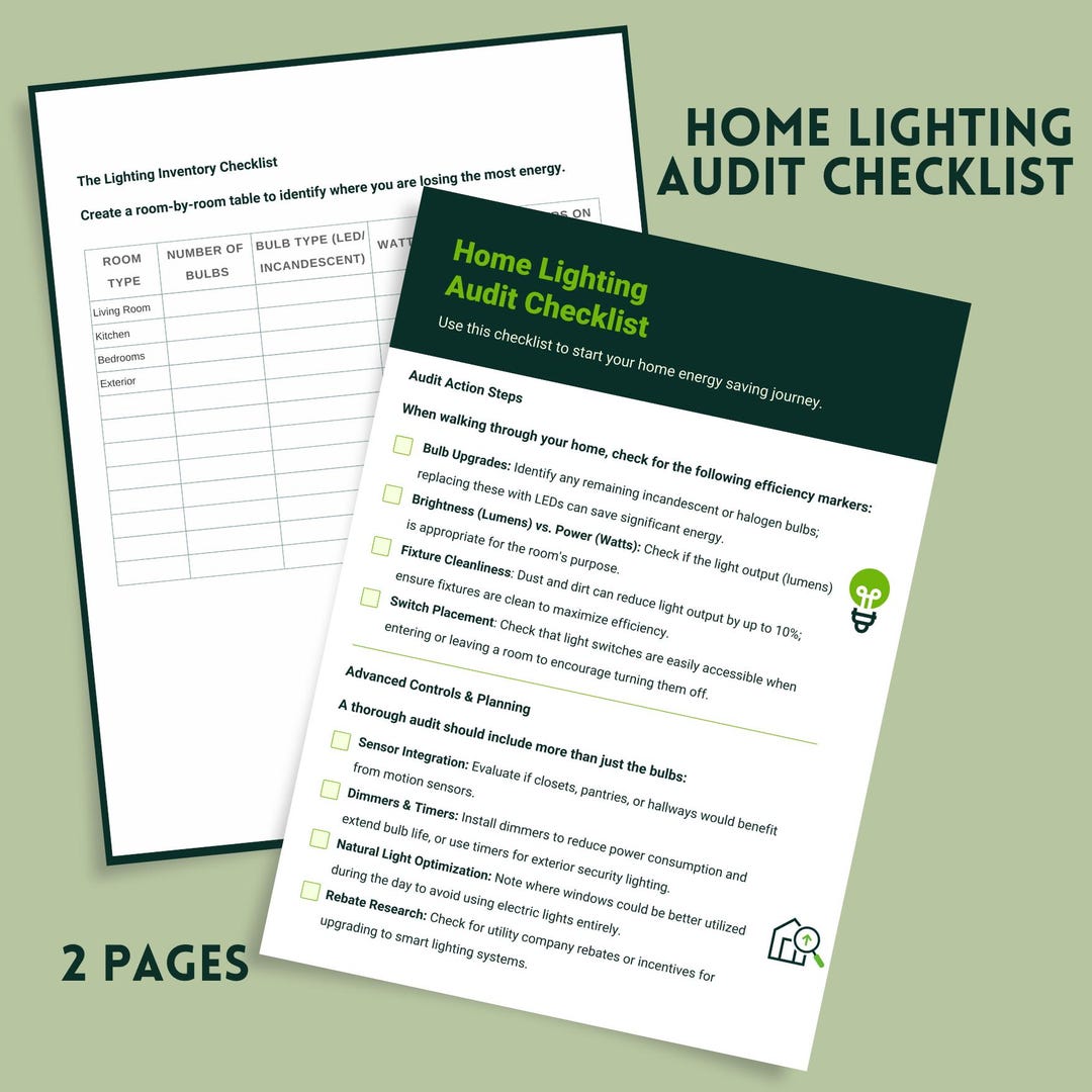 Home Lighting Audit & Inventory | 2-page Comprehensive Guide | Digital ...