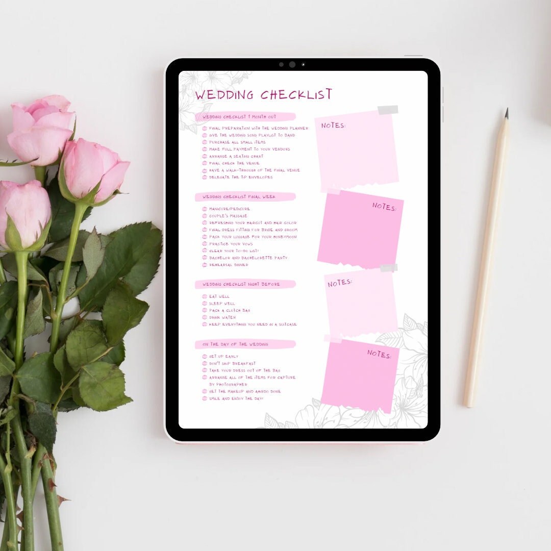 Wedding Checklist, Wedding, Printable, Wedding Planning, Wedding Checklist Template, Wedding ...