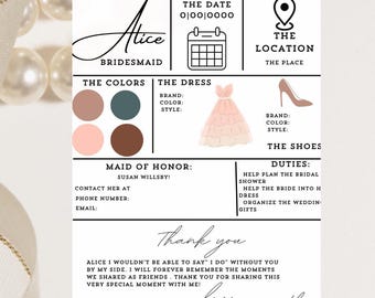 Bridesmaid, Bridesmaid template, Canva wedding template, Wedding Planning, Wedding checklist, Digital Wedding template, itinerary