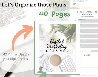 Digital Marketing Planner, Digital Marketing, Digital Planner, Planner, Goodnotes planner, Goodnotes template, iPad planner, digital pdf