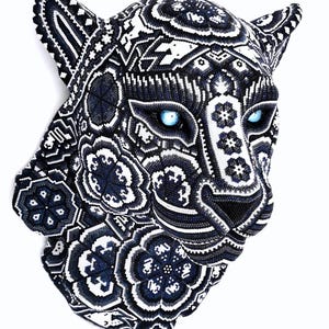 Huichol Art &quot;Blue White Jaguar&quot;