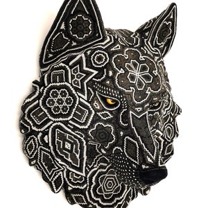 Huichol Art "Old Wolf IV"
