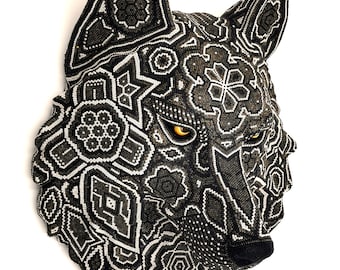 Huichol Art "Old Wolf IV"