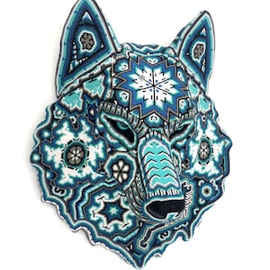 Huichol Art &quot;Ocean Wolf II&quot;