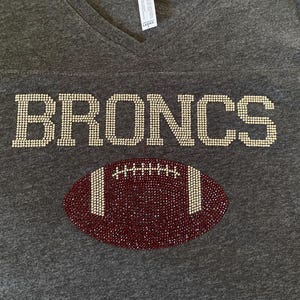 Bling custom team football shirt proudist Mom rhinestone team jersey support the team spirit style sparkly fan glam personalized game day
