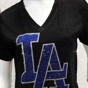 Bling LA rhinestone t-shirt women's LA baseball tee cute game day sparkle top cool rhinestone LA team ladies gift fan bling Los Angeles team