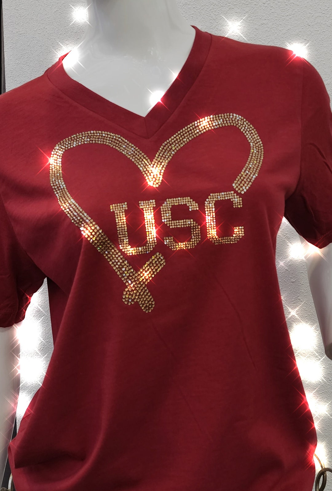 USC Heart Shirt Usc Womens Bling USC Trojans USC Gift Etsy