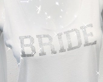 Bride tank, Rhinestone bridal tee, bling bride gift, bride to be, bride shirt, bride gift, bridal shower gift, engaged, getting married