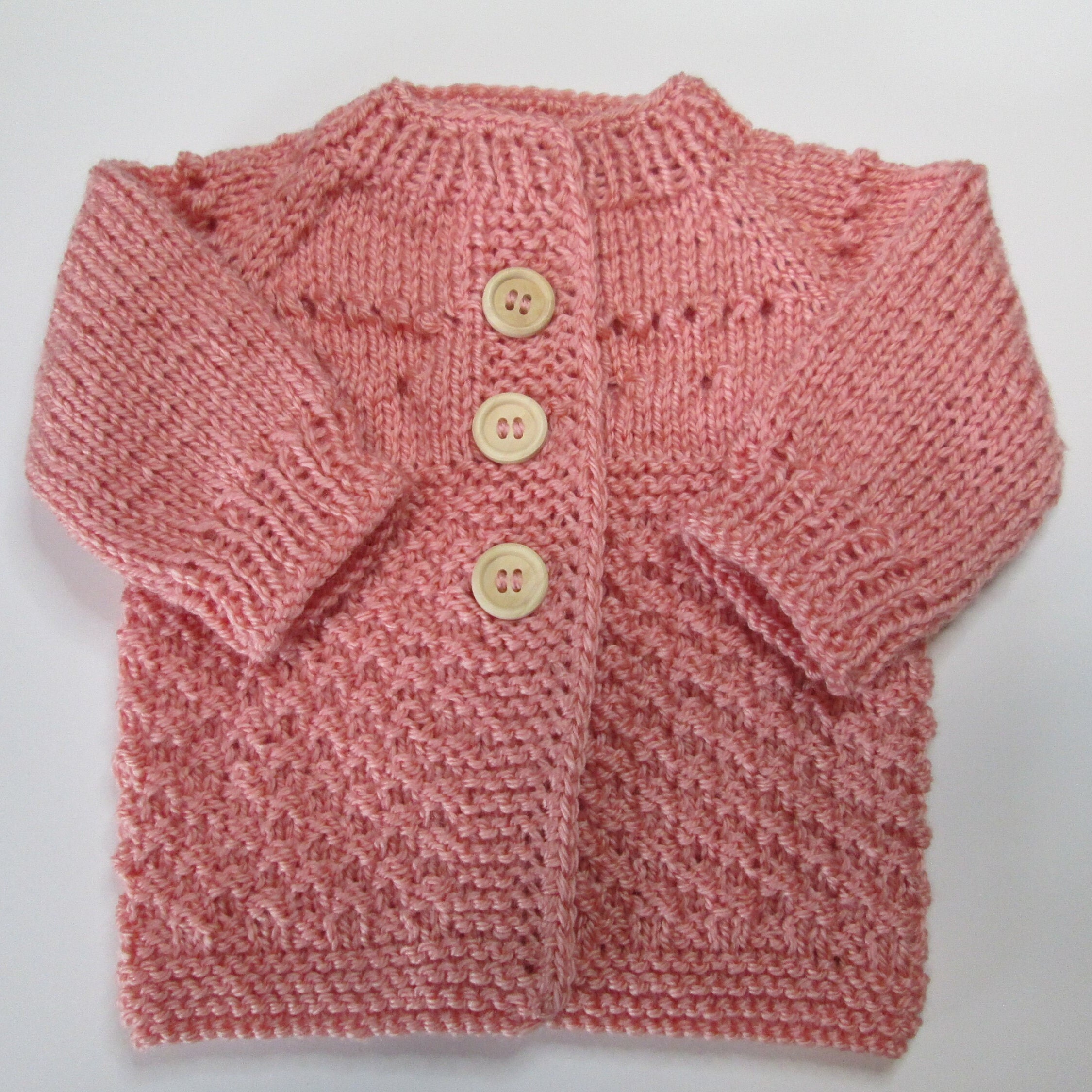 Infant Jacket Newborn Handknit Acrylic Yarndusty Etsy