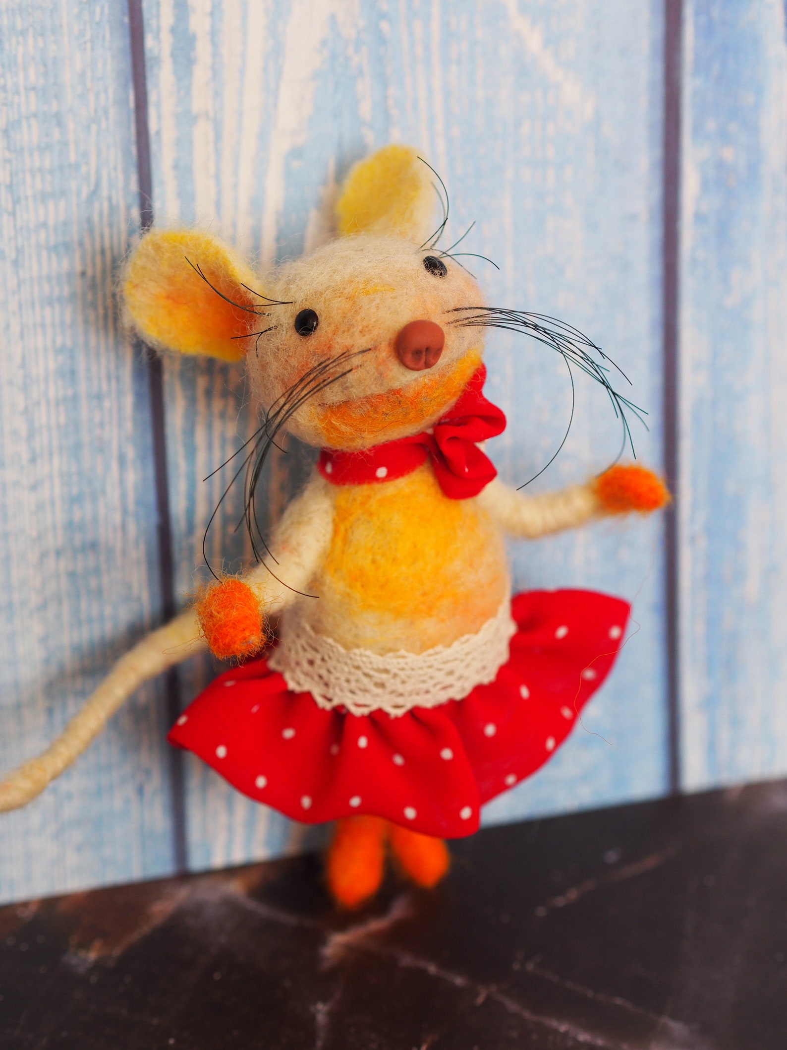 Felt Mouse Art Doll Mice Lover Gift Needle Felt Animals Wool Etsy