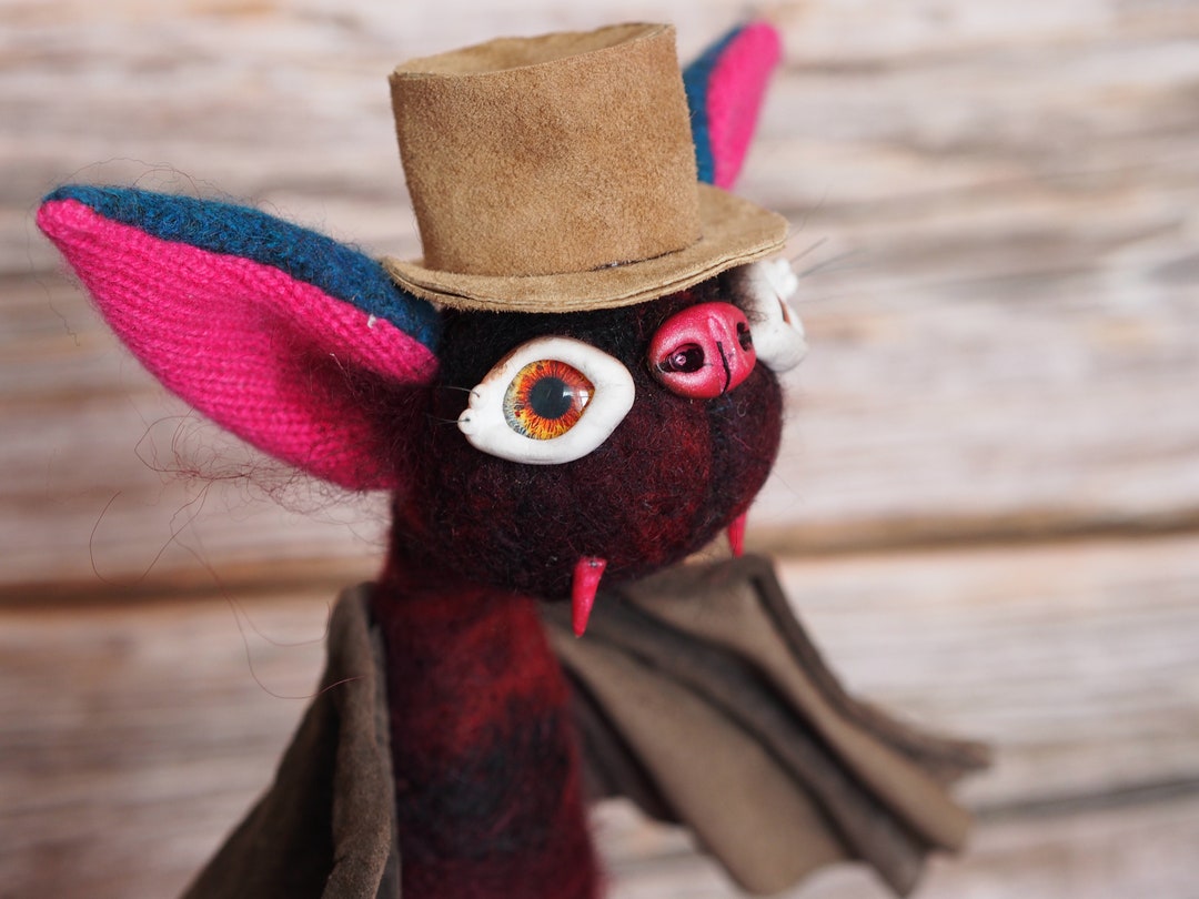 Halloween Cute Bat, Poseable Vampire Bat, Felt Flying Fox, Ratberry ...