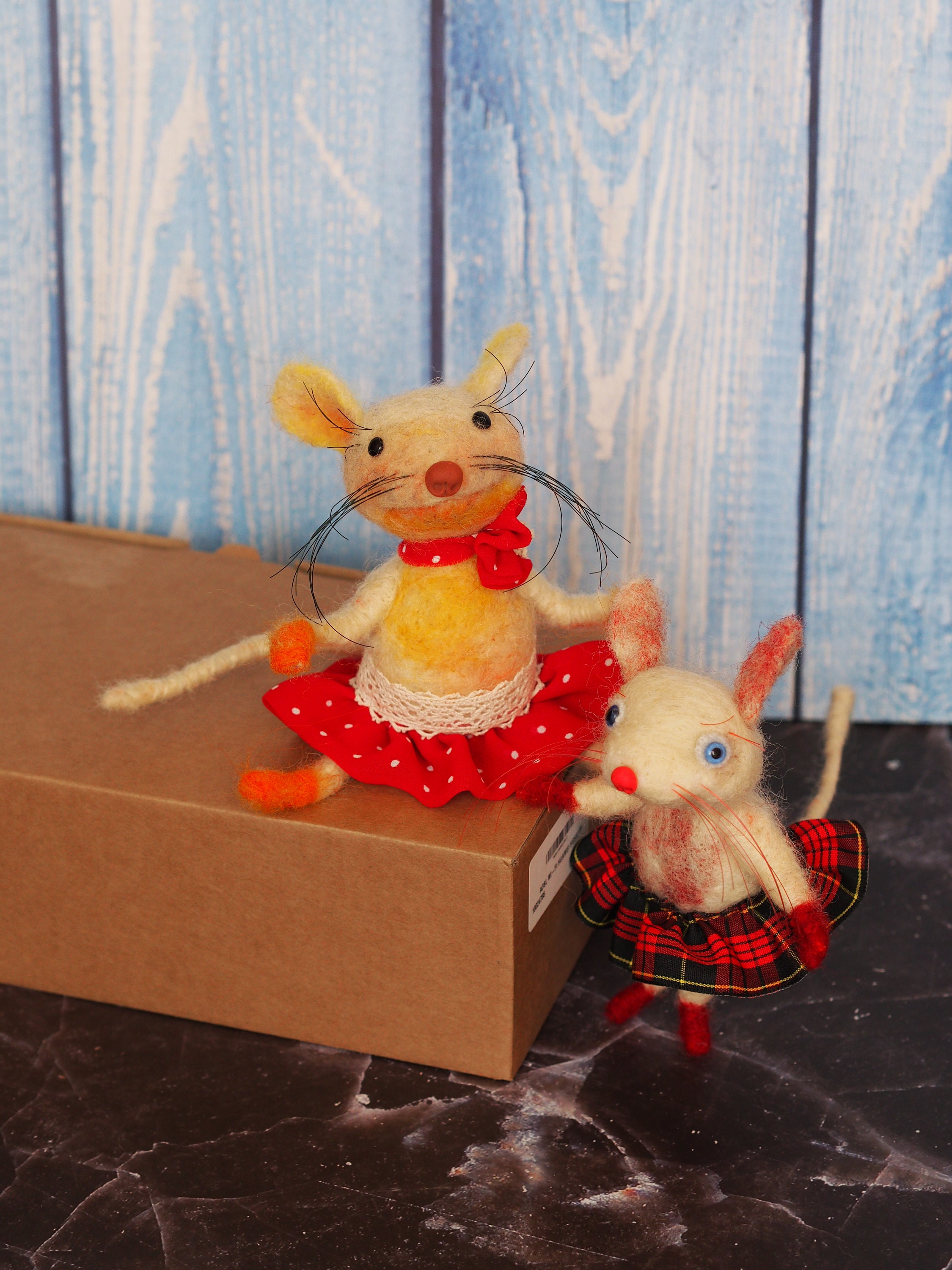 Felt Mouse Art Doll Mice Lover Gift Needle Felt Animals Wool Etsy