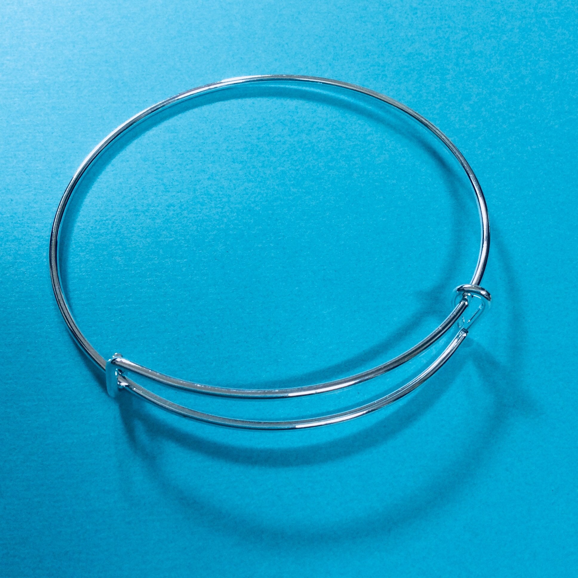 1 Silver Adjustable Bangle Bracelet Charm Bracelet Wire Bangle